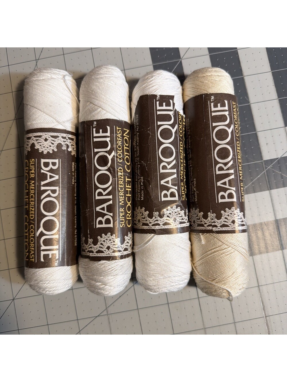 Lot of 4 Skeins BAROQUE Super Mercerized 100% Cotton Yarn.